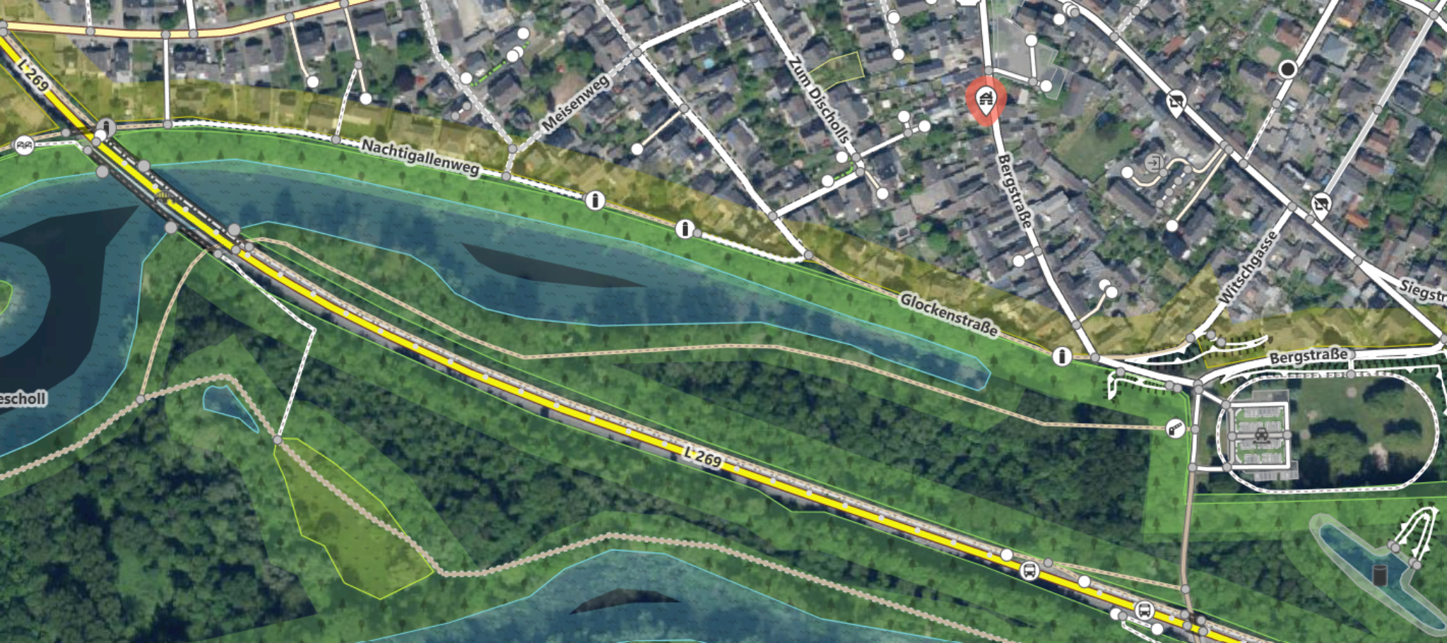 Lagekarte Bergstraße 30, 53844 Troisdorf-Bergheim